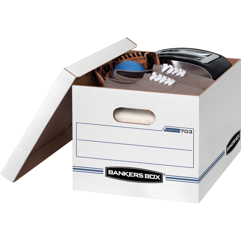 Letter/Legal Size Storage Boxes, 4 per Carton, White, Small/Large Office - Basic Duty - Image 2