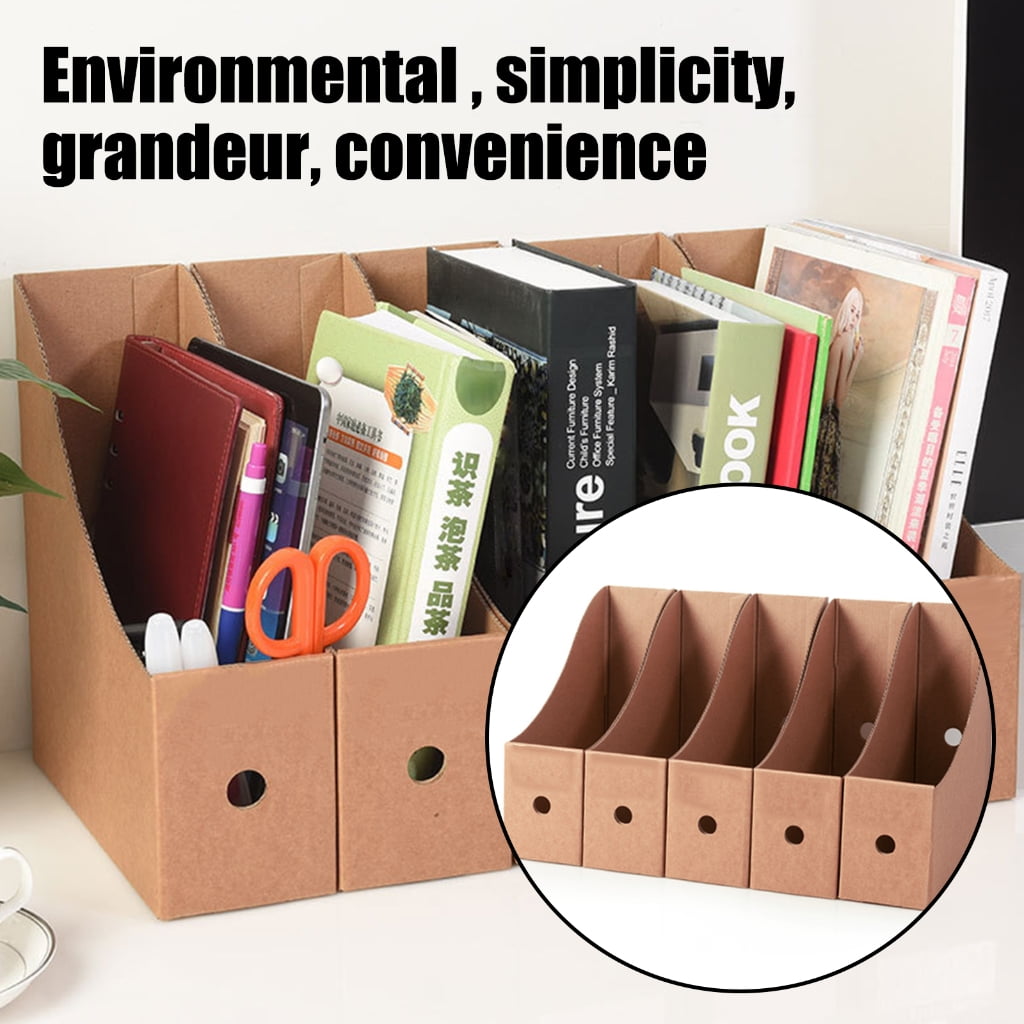 8 Pcs File Box Document Organizers Box File Storage Box Desktop Organizers Cardboard Magazine File Holders for Office - Image 4