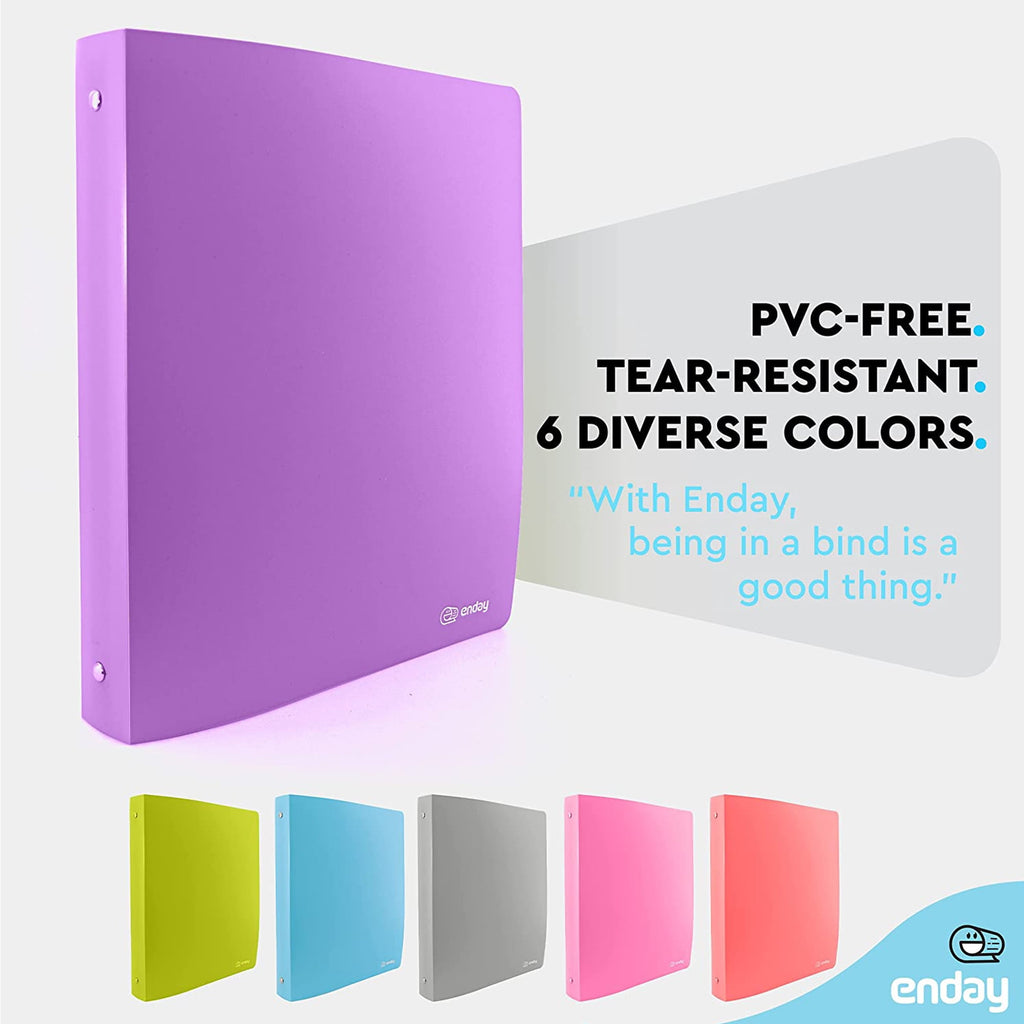 1 Inch 3 Ring Binder Presentation Book Office Supplies, Purple 2 Pack - Image 3