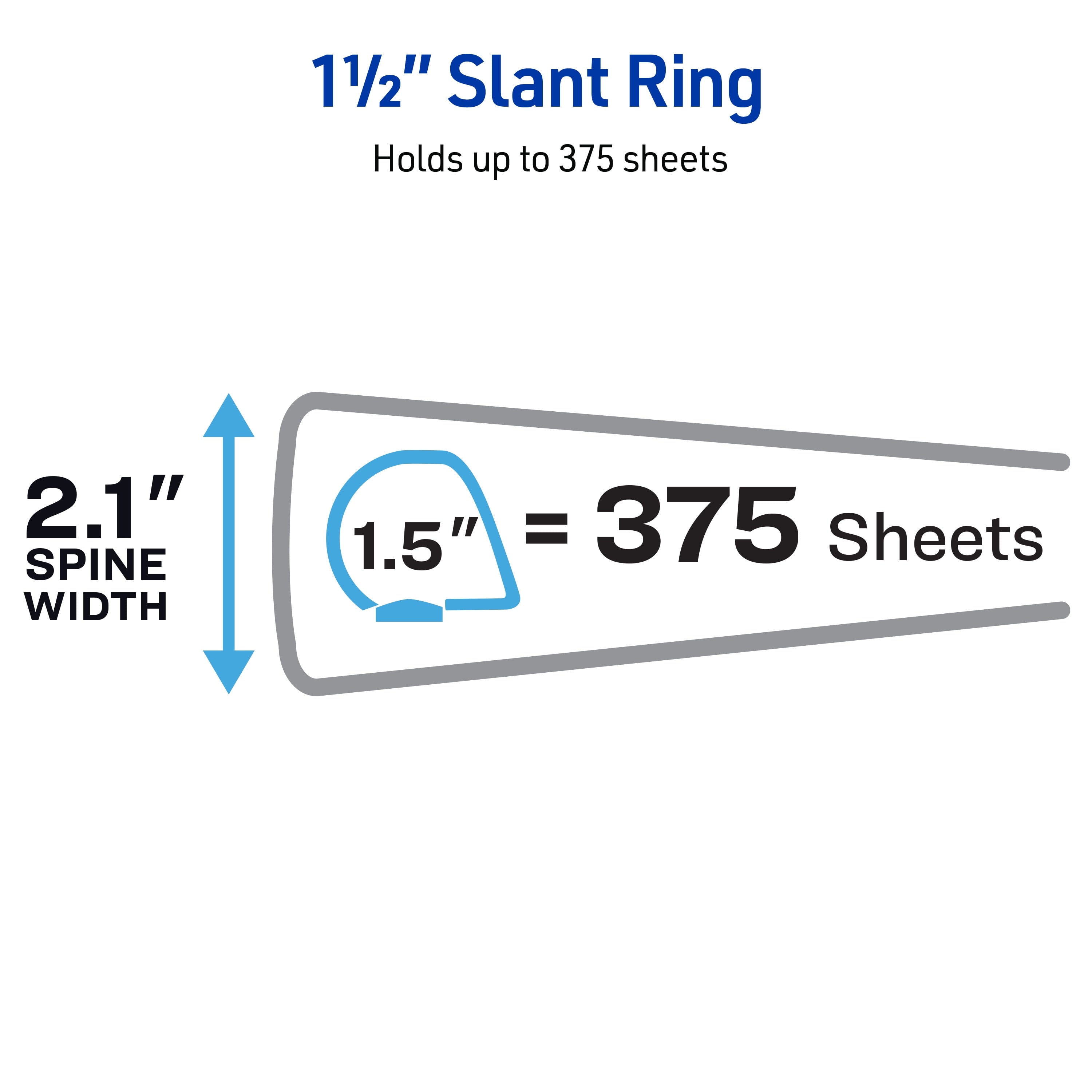 Heavy-Duty Binder, 1.5" Slant Rings, Black (79097) - Image 4