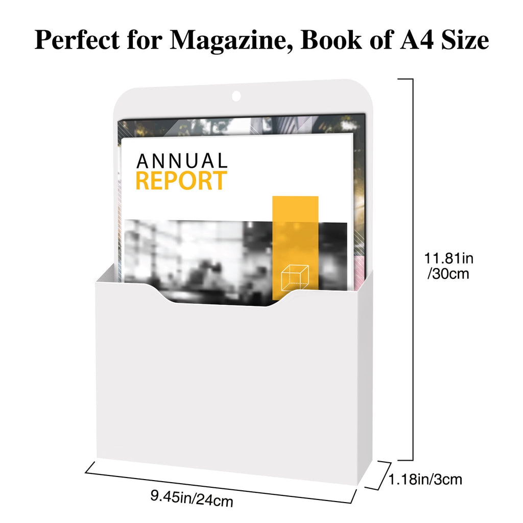Magnetic Wall File Organizer - 2 Pack Hanging Storage Holder for Office, Refrigerator, Whiteboard | Notebooks, Mail, ... - Image 2