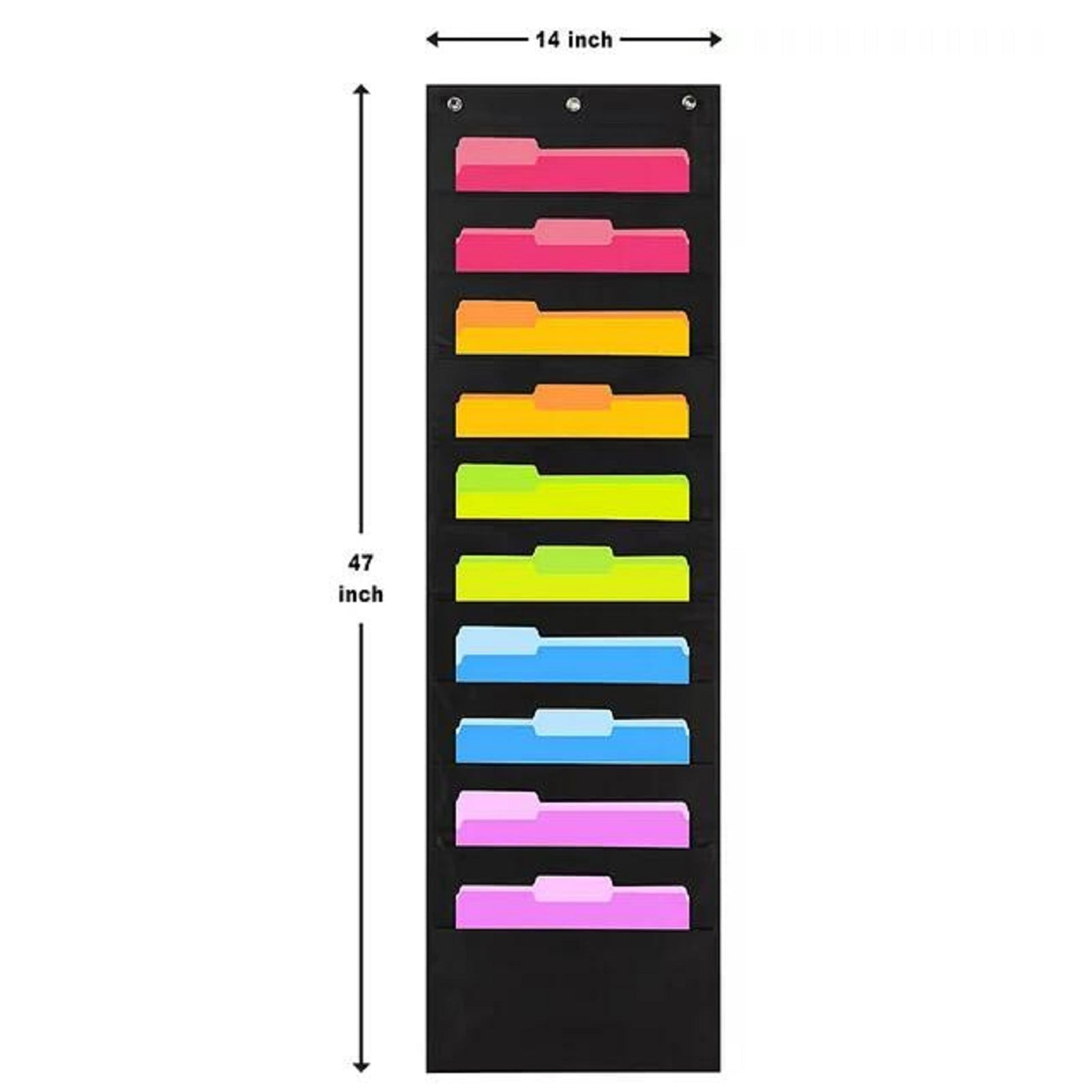 File Organizer, Heavy Duty Storage Pocket Chart for Classroom 10 Tier Vertical Mount File Holder, File Folder Organiz... - Image 3