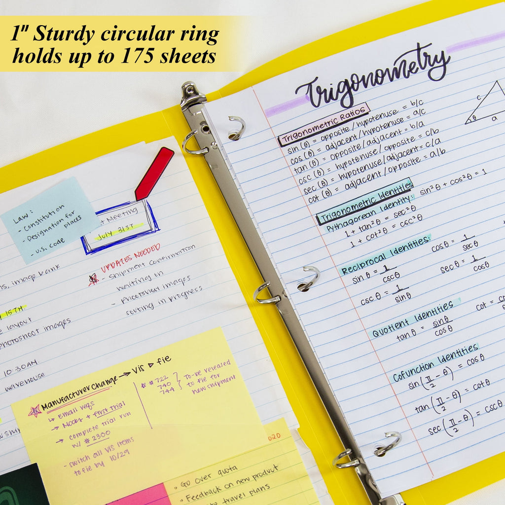 BAZIC 3 Ring Binder 1" Poly Binders Swirl Color Soft Cover, Hold 175 Sheets, 6-Count - Image 4