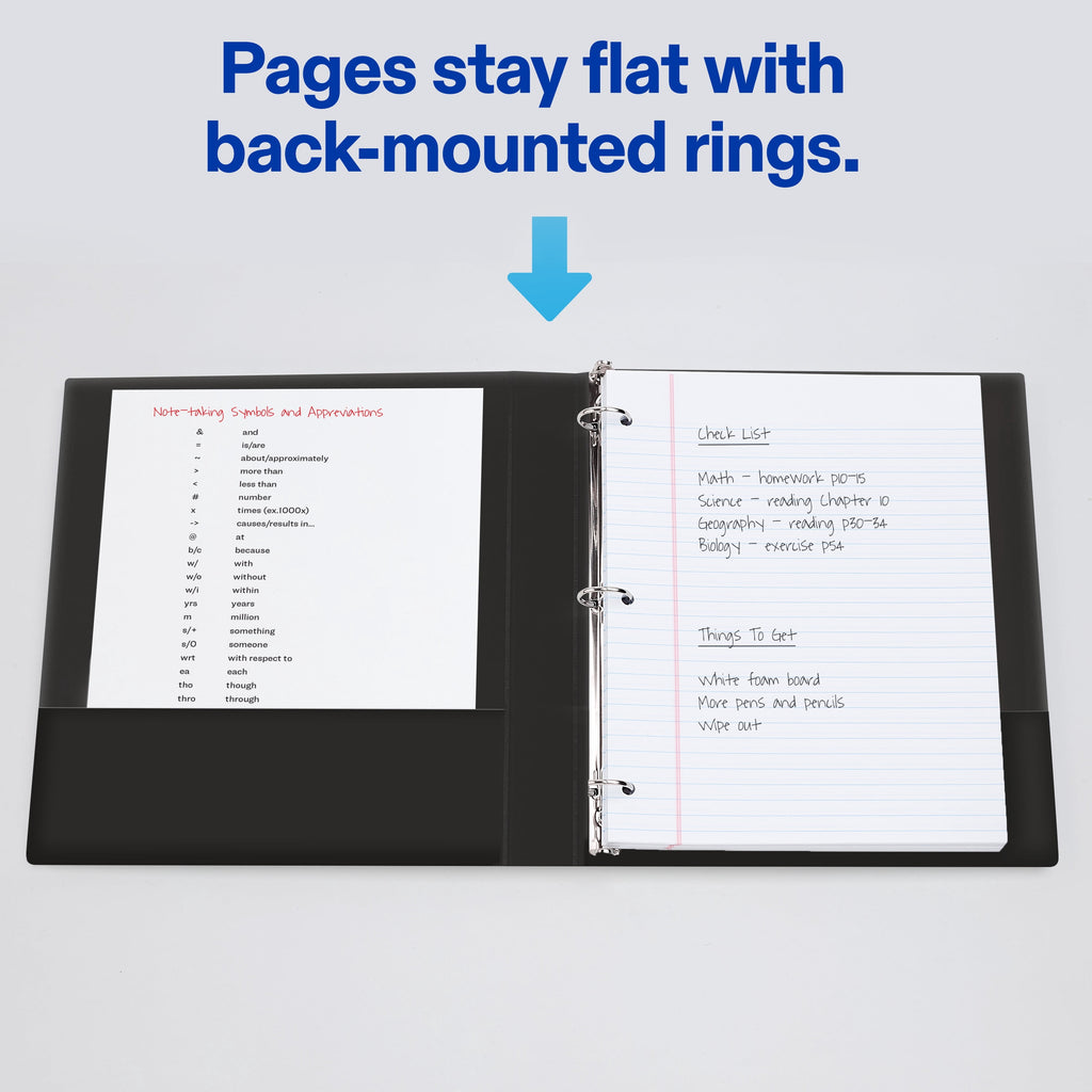 Avery Mini Binder, 1" Round Rings, Black Binder (27257) - Image 6