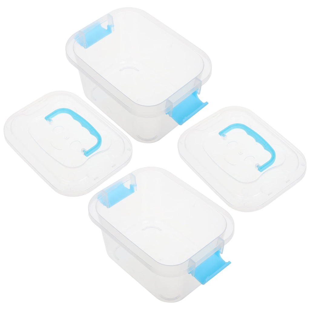 2pcs Mini Plastic Storage Bins With Lid Clear Latch Small Storage Box Stackable Organizer Container For Crafts Jewelr... - Image 5