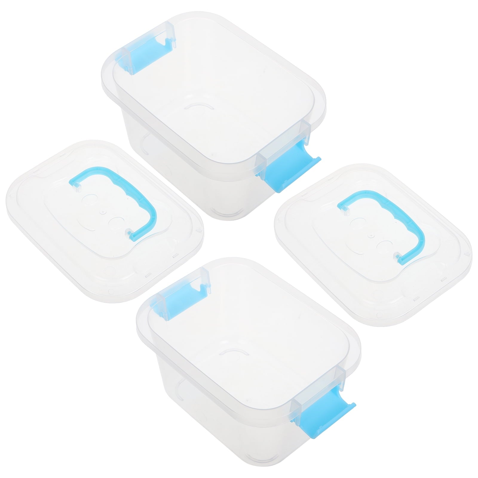 2pcs Mini Plastic Storage Bins With Lid Clear Latch Small Storage Box Stackable Organizer Container For Crafts Jewelr... - Image 5