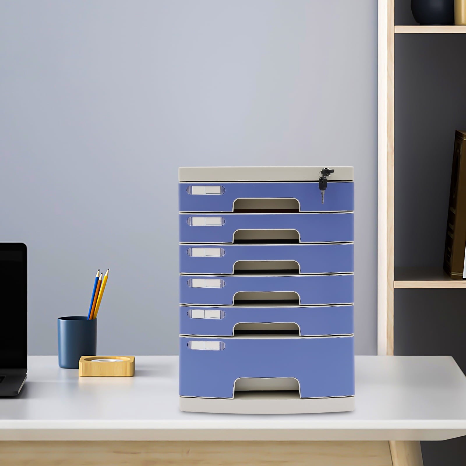 Rectangular Organizing Box, Drawer Type Storage Box with 6 Compartments, Drawer File Organizer for study, office, living room, bedroom, dorm - Image 5