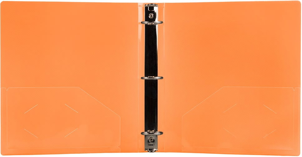 Plastic 1 1/2 in Binders, 3 Metal Rings, Orange, 1/Pack - Image 4