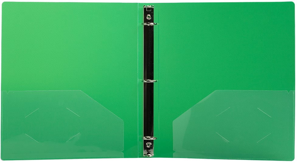 Plastic Binders, 1 inch, 3 Metal Rings, Green, 1 Pack - Image 4