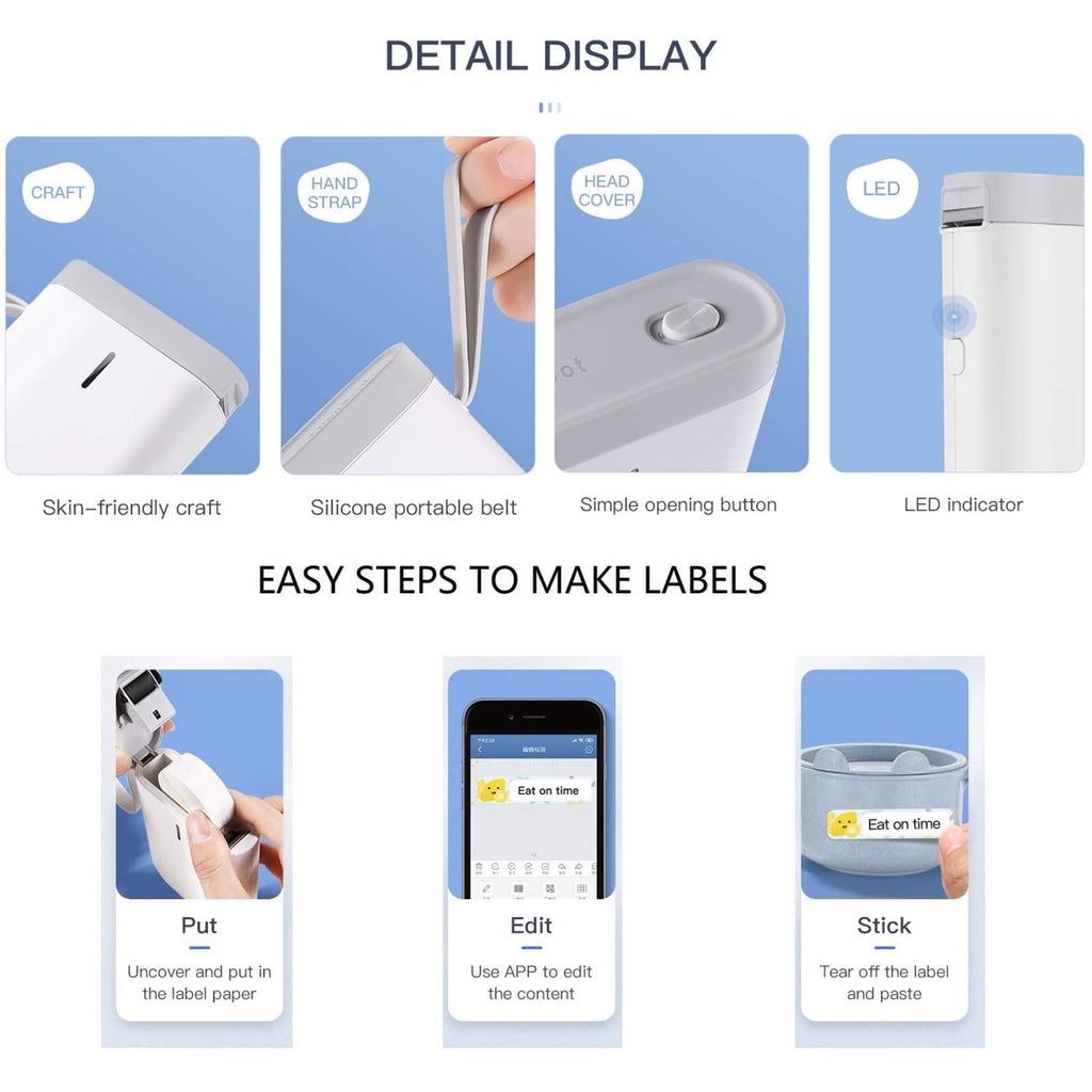 Label Maker Machine Sticker Thermal Printer Machine Bluetooth Label Maker for Home Office - Image 4