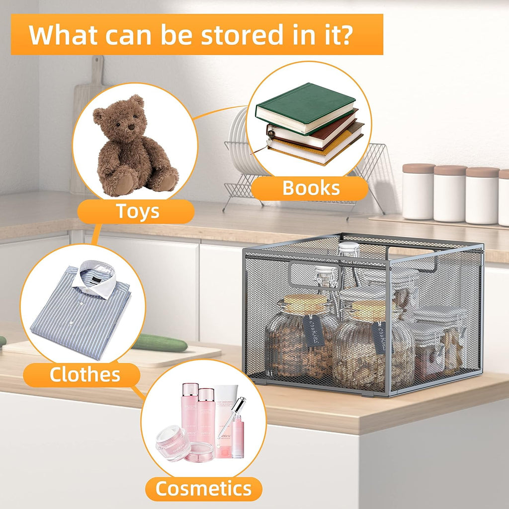 Hanging File Organizer, Metal Storage Box, Portable File Box with Handle for Organizing Documents, Paper - Image 5