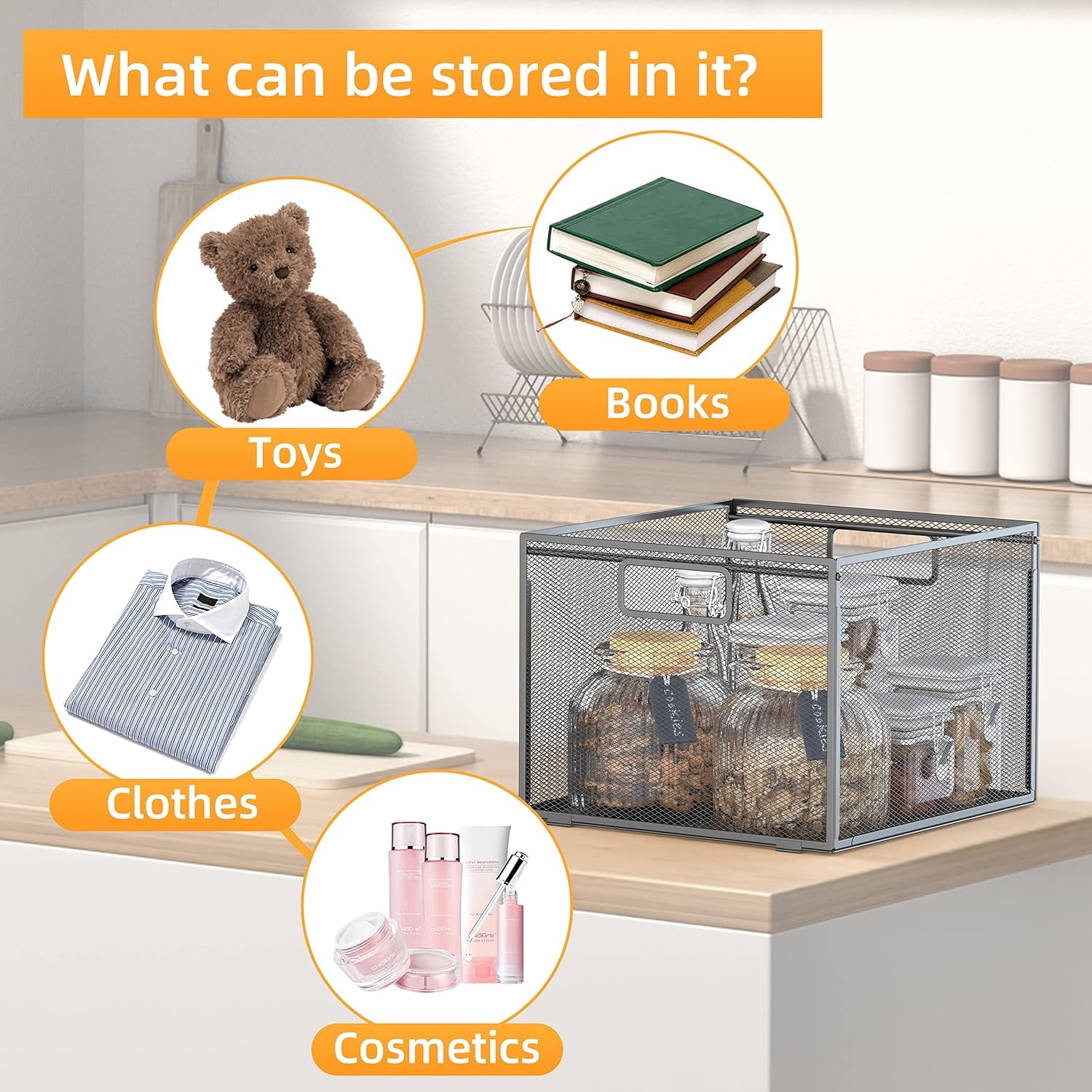 Hanging File Organizer, Metal Storage Box, Portable File Box with Handle for Organizing Documents, Paper - Image 5