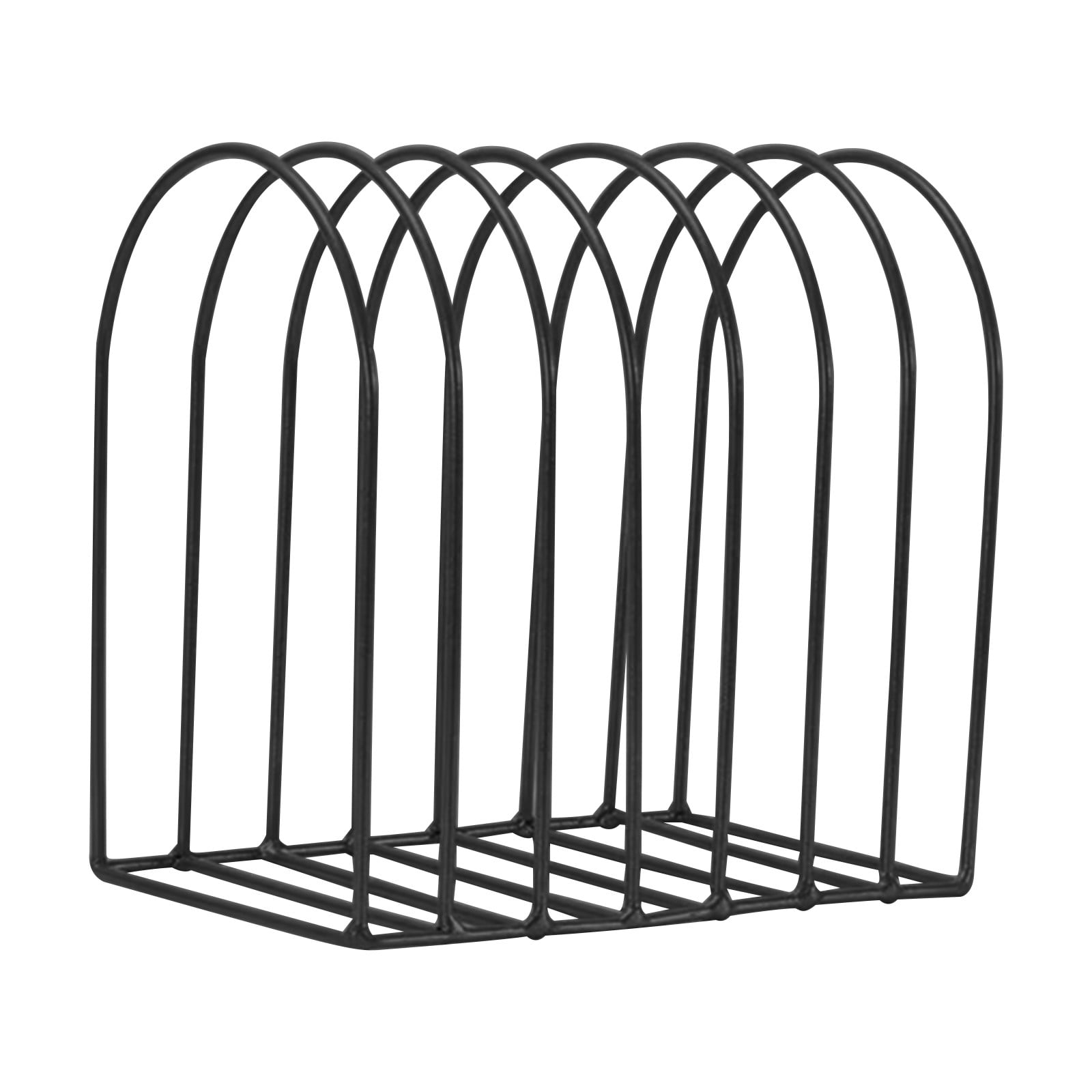 Large Desktop Document Holder, Black Metal Wire File Folder Organizer Rack with 7-Slots and Arch Design - Image 4