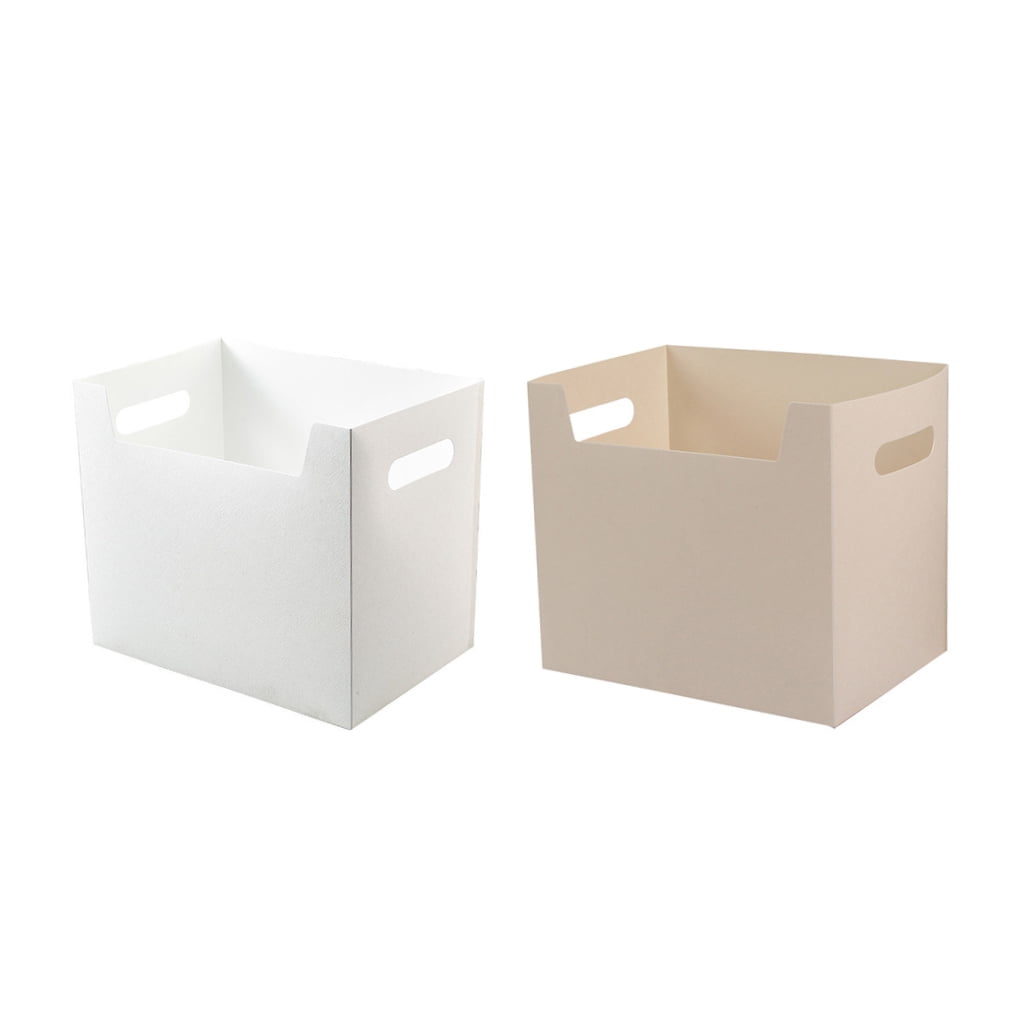 2 PCS File Storage Box Organiser Boxes with Lids Large Filing Folder Office White - Image 5