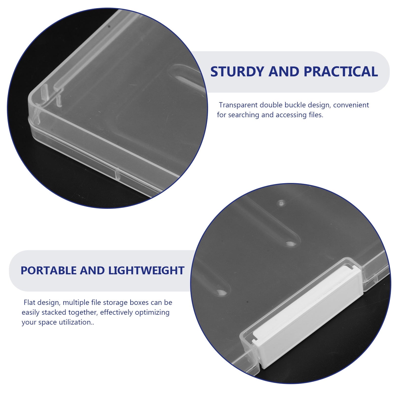 MLINS  5 Pcs Clear Storage Bins with Lids File Box Office - Image 6