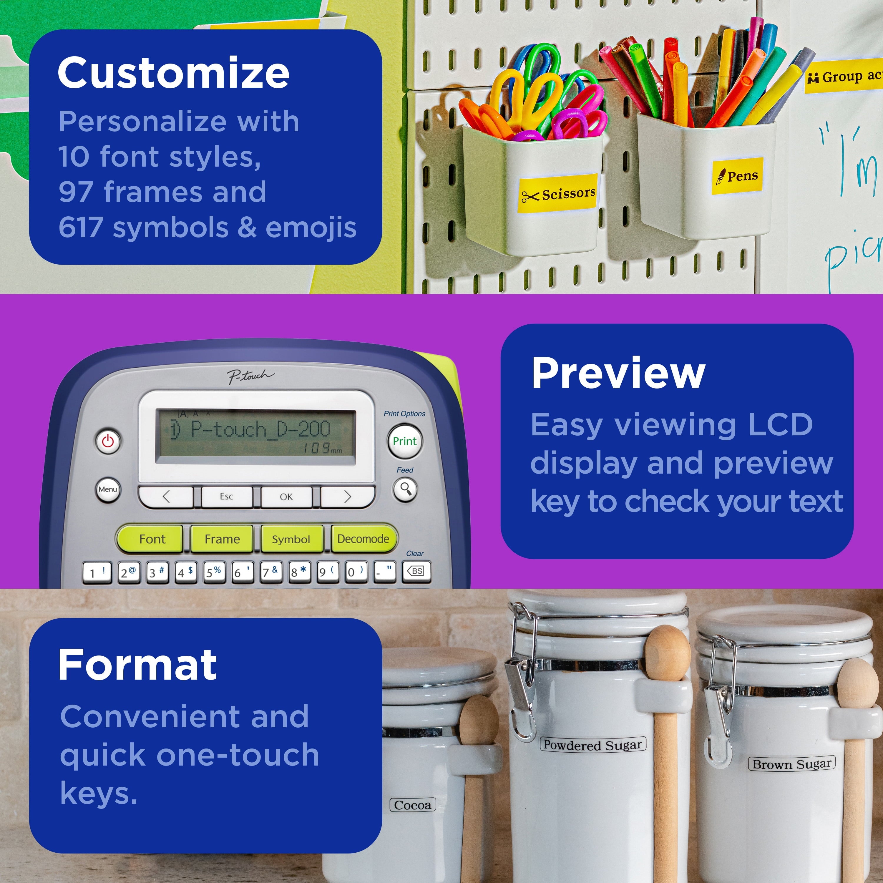 Brother P-Touch PT-D200G Label Maker with Tape, Easy-to-Use Home & Office Labeling Solution, 1 Piece - Image 2