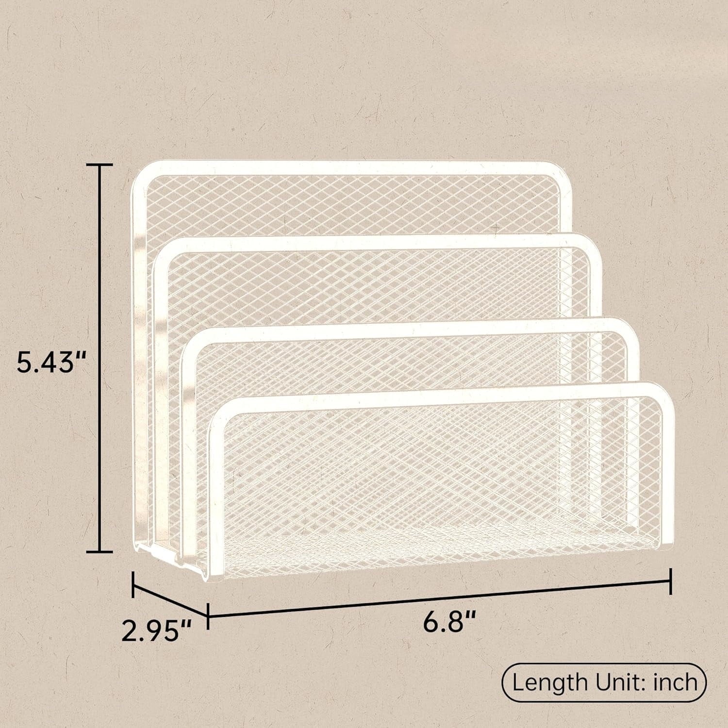 Desktop File Mesh Metal Holder Countertop with 3-Slot, Letter Sorter File Holder - Image 5