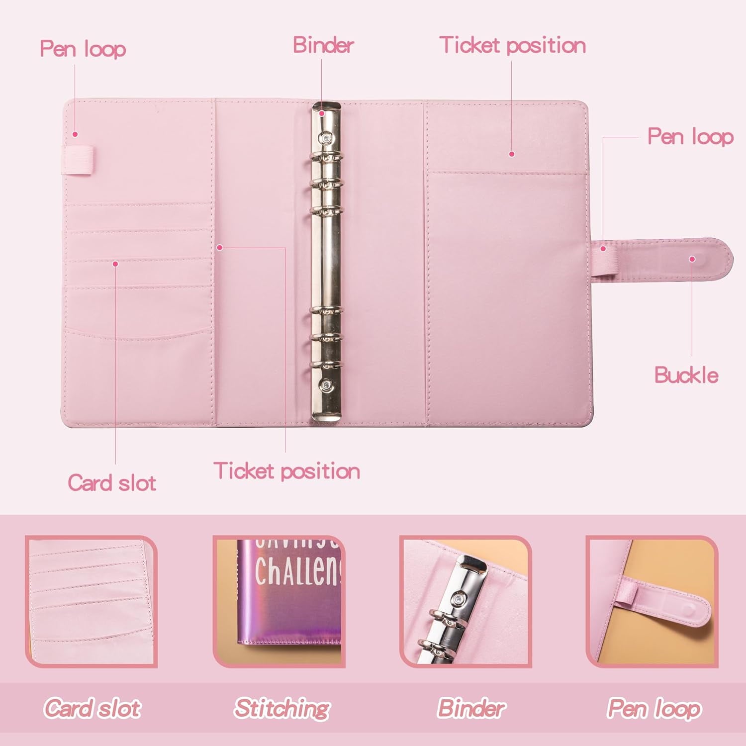 100 Envelopes money saving Challenge Binder, budget binder with cash envelopes, Cash Stuffing Binder 30 Days to 52 Weeks - Image 4