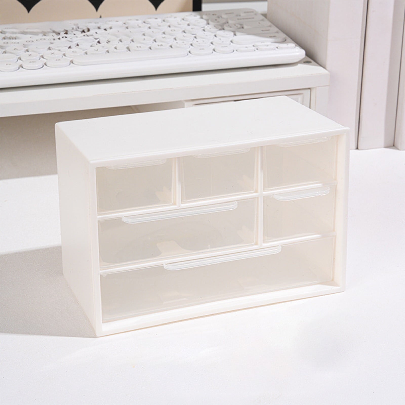 Mini Desk Drawer Organizer with 6 Clear Drawers - Small Plastic Storage Box for Office, Classroom, Crafts, Home Deskt... - Image 5