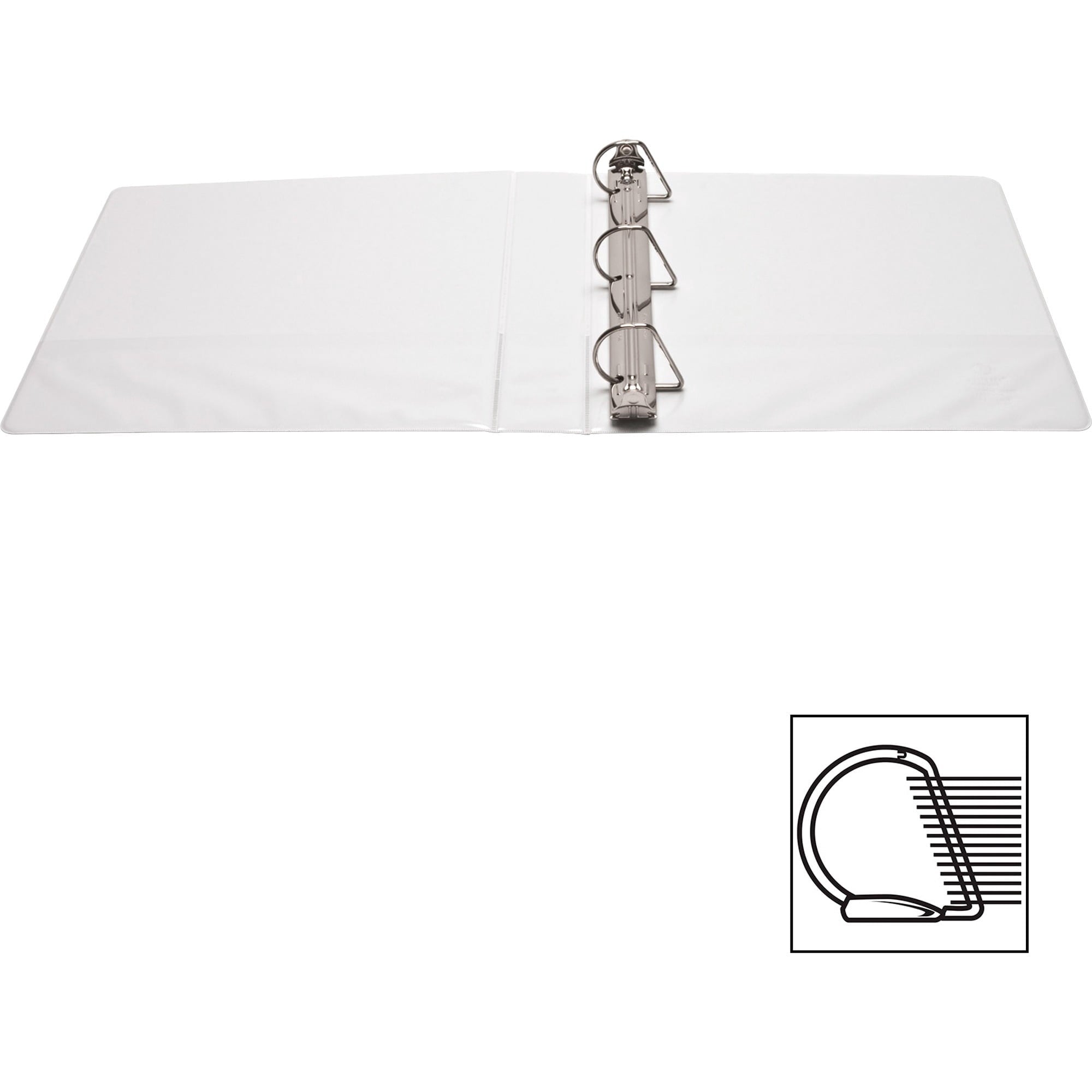 Basic D-ring White View Binders - 1 1/2" Binder Capacity - Letter - 8 1/2" X 11" Sheet Size - 375 Sheet Capacity - 3 ... - Image 3