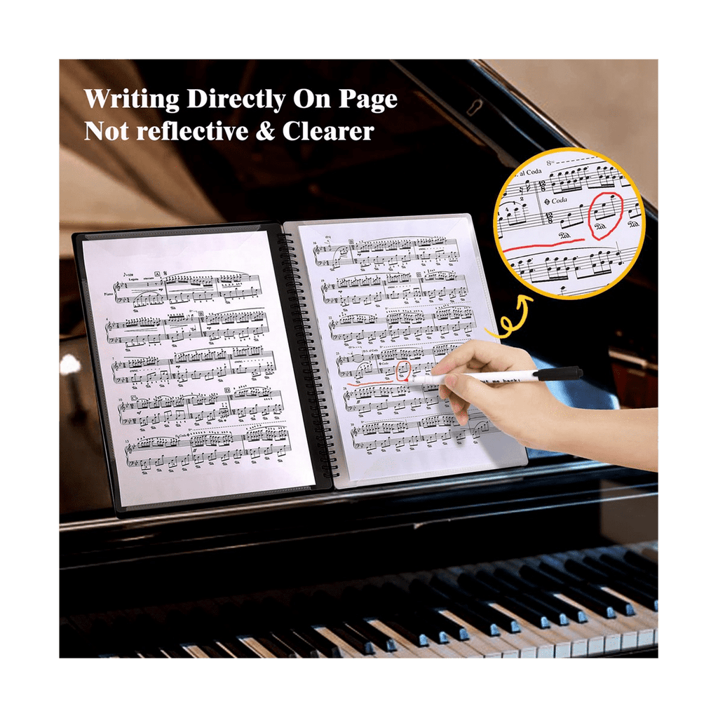 60 Pages, Binder/Holder,Fits Letter Size A4, Writable & Detachable Choir (Black) - Image 3