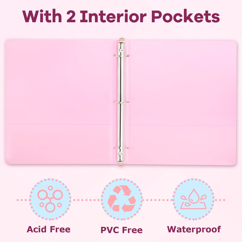 3 Ring 1 inch Binders Round Ring View Notebooks Binders O-ring 3 Ring 200 Sheets of Letter Size Paper Organizer with Pockets 4-Pack Assorted - Image 6