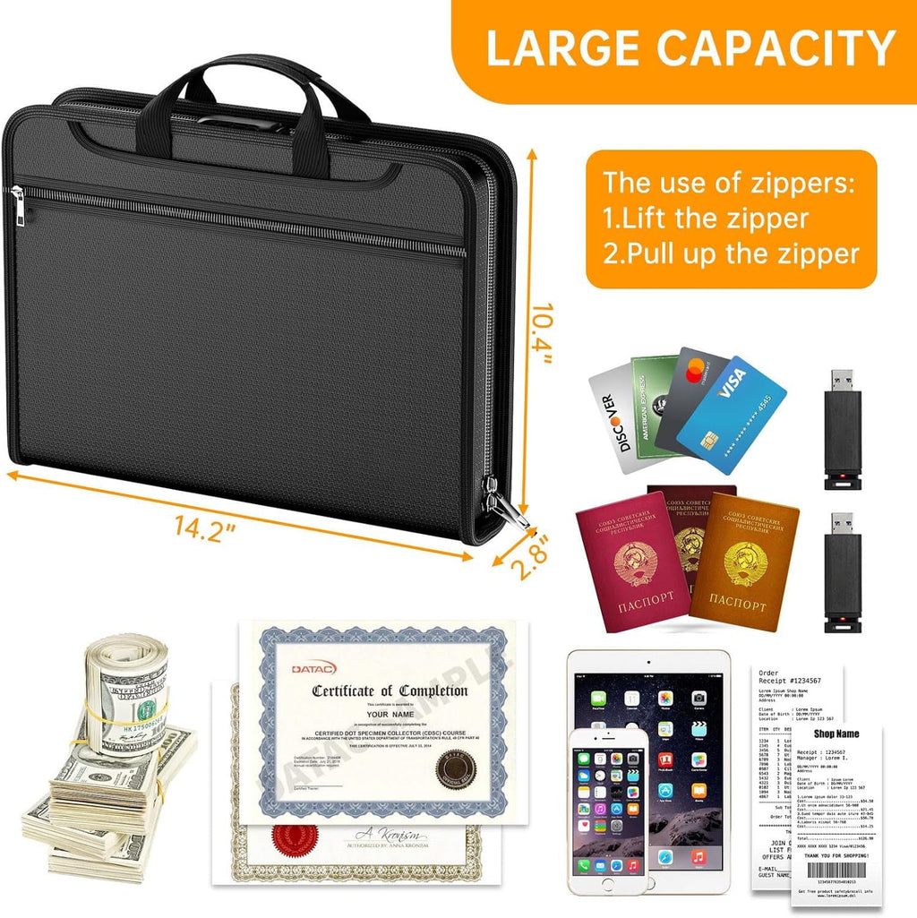 Organizer with Combination Lock Portable Organizer & Large Capacity Folder Document Organizer, Folder for Home, Offic... - Image 3