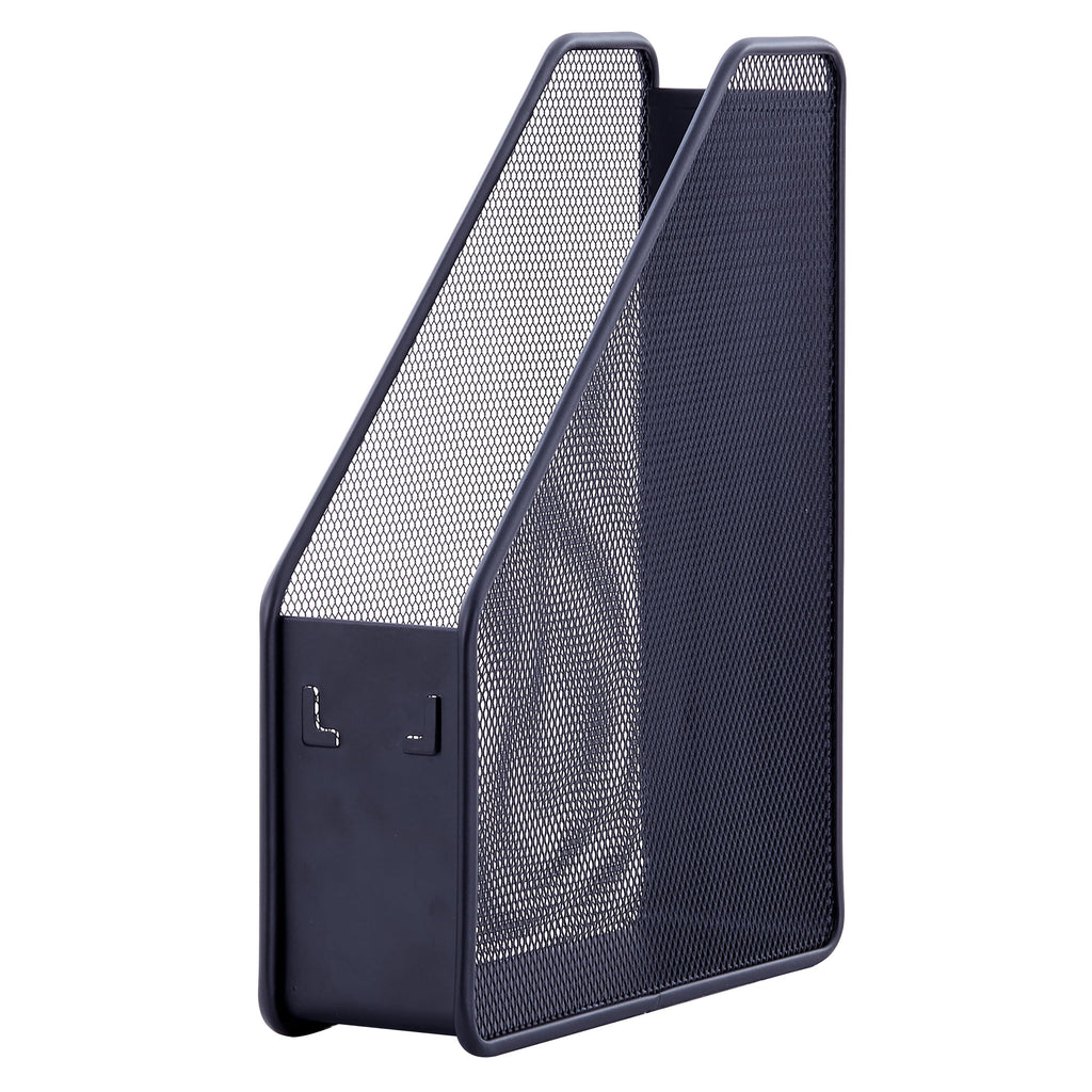 File Organizers, Metal Mesh Magazine File Holder, Black, One Compartment - Image 4