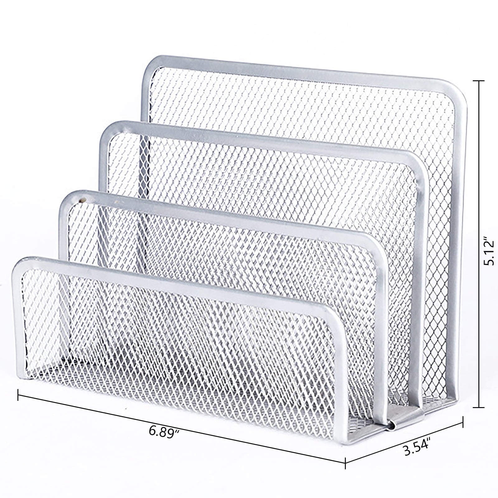Organizer, Metal Mesh Letter Holder File Sorter, top Organizer for Home Office, 2 Pack, 6.8"x3.5"x5.1", Black+Silver - Image 4