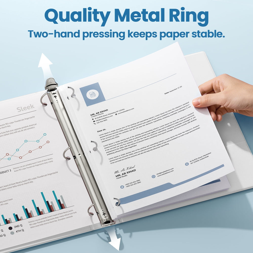 3 Ring Binders 1.5 Inch 10 Pack, Clear View Binders Three Ring PVC-Free (Fit 8.5x11 Inches) for School or Office Supp... - Image 3