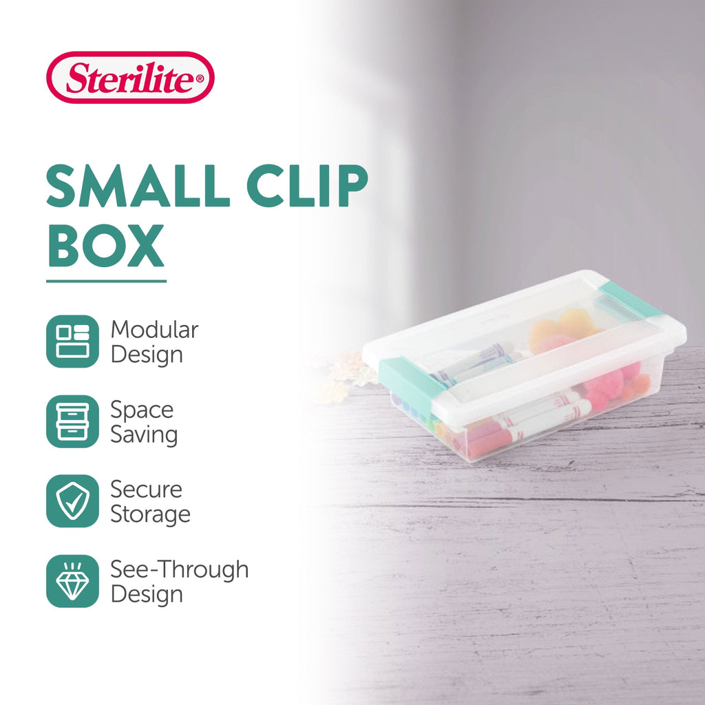 Small Clip Box Clear Storage Bins Tote Container w/ Latching Lid, 6 Ct - Image 2