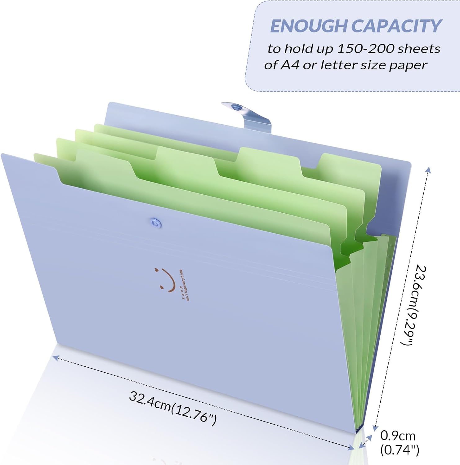 JINGBAO 4 pack Accordion File Organizer, Letter Size, 5 Pocket Expanding File Folder, Cute File Folder with Labels, Portable File Organizer - Image 5