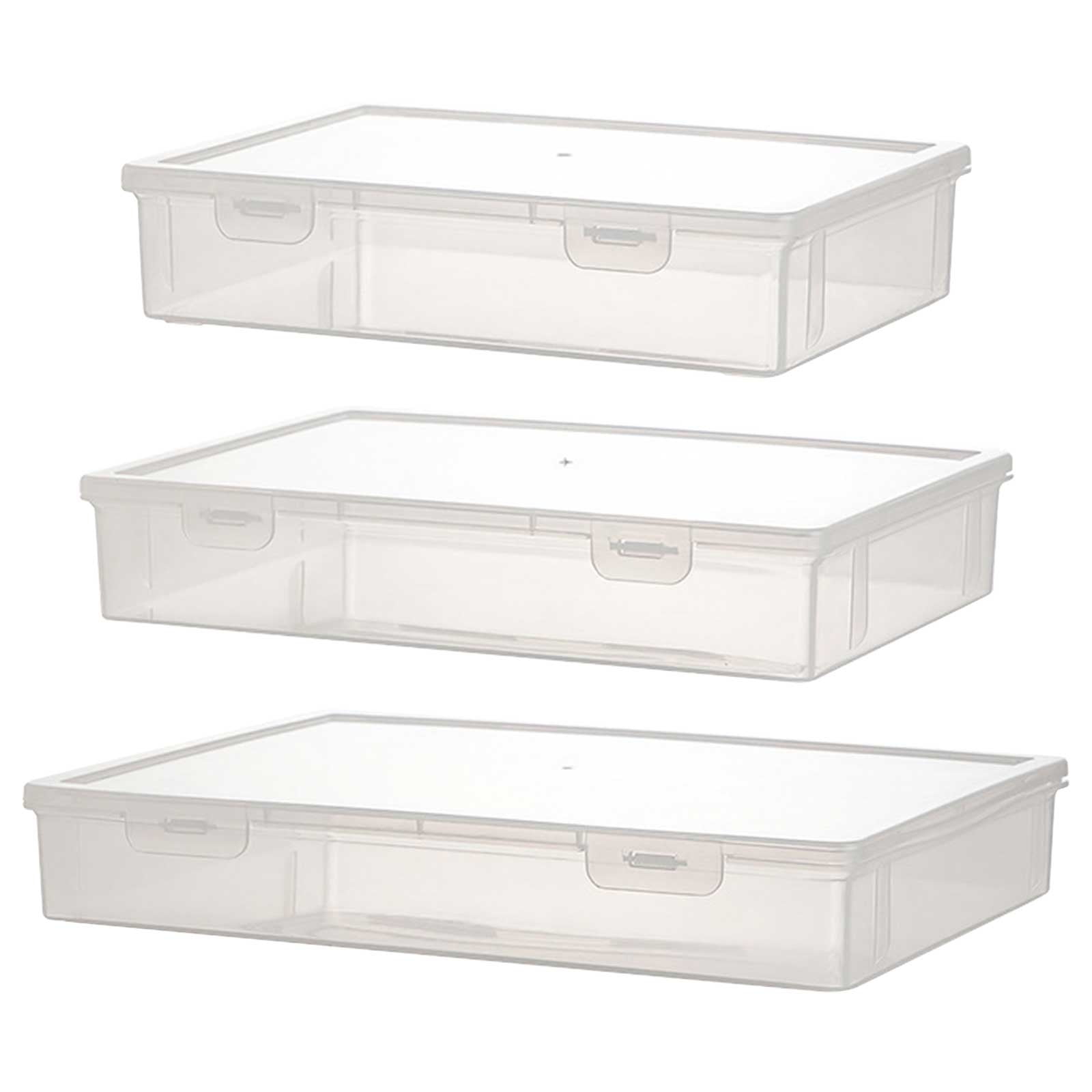Clear Plastic File Organizer Box Document Storage Box for Letter Size Paper Home Office Desk Organizer for School Sup... - Image 4