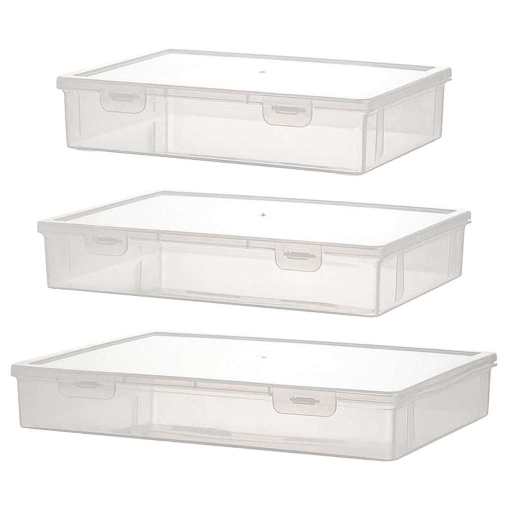 Clear Plastic Storage Box, Stackable File Organizer, Desktop Document Holder for Office, Student Study Supplies, Airt... - Image 4