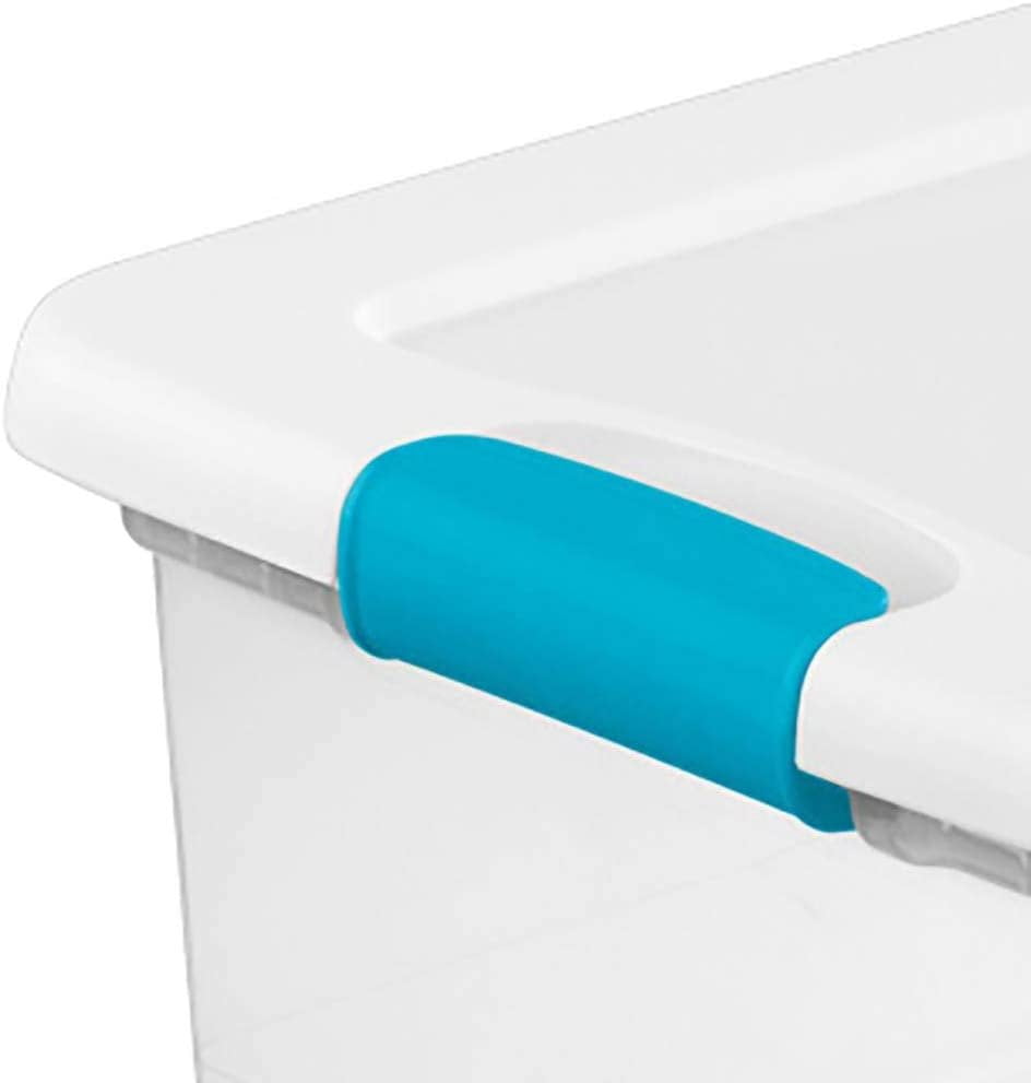 Plastic 15 Quart Stacking Storage Box Container with Latching Lid for Home, Office, Workspace, and Utility Space Orga... - Image 5