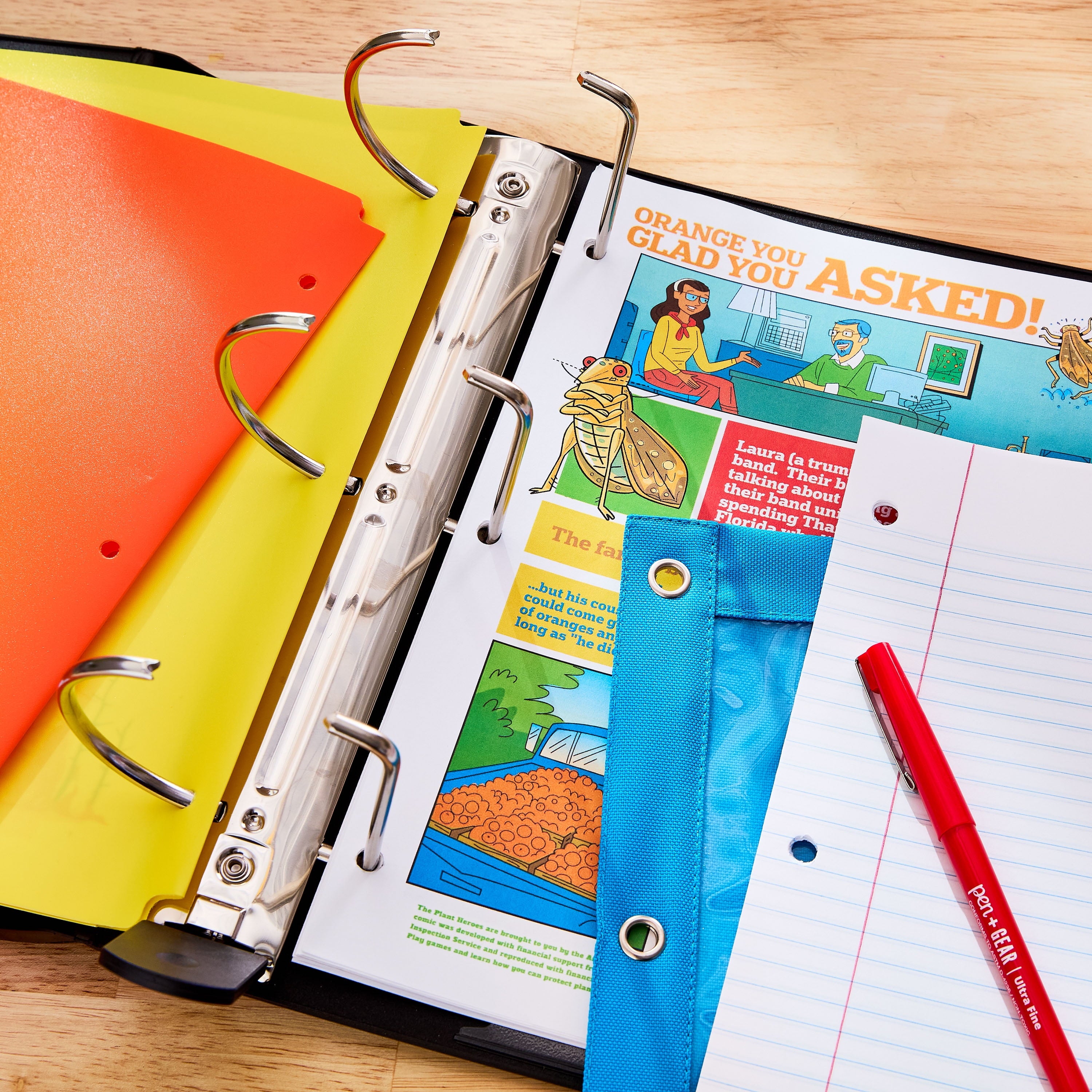 Pen+Gear Heavy Duty View 2" D-Ring Binder, Black - Image 4