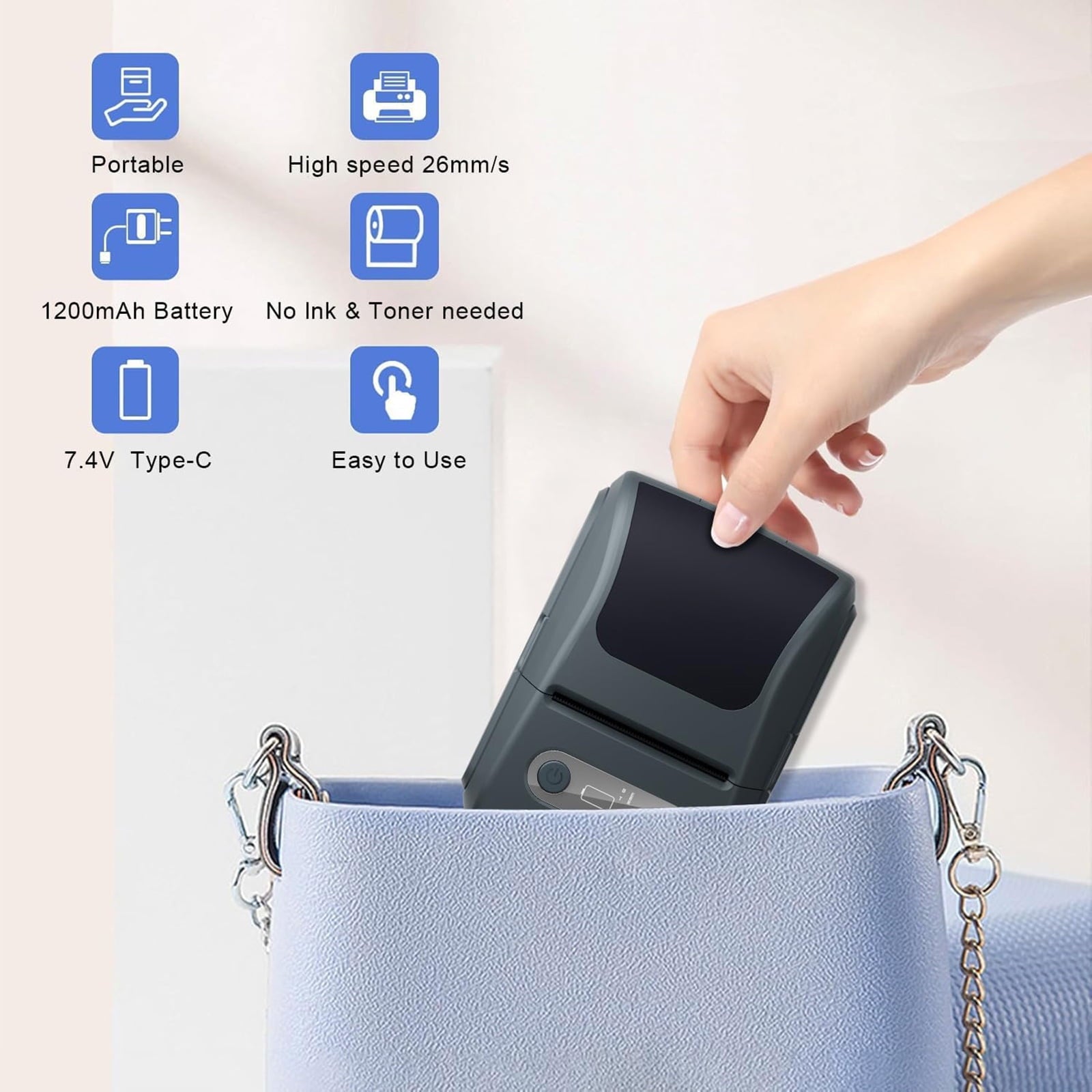 Wireless Portable Label Maker Machine With Fast Thermals Printing For Office Inventory Kitchen Storage And Baby Items - Image 5