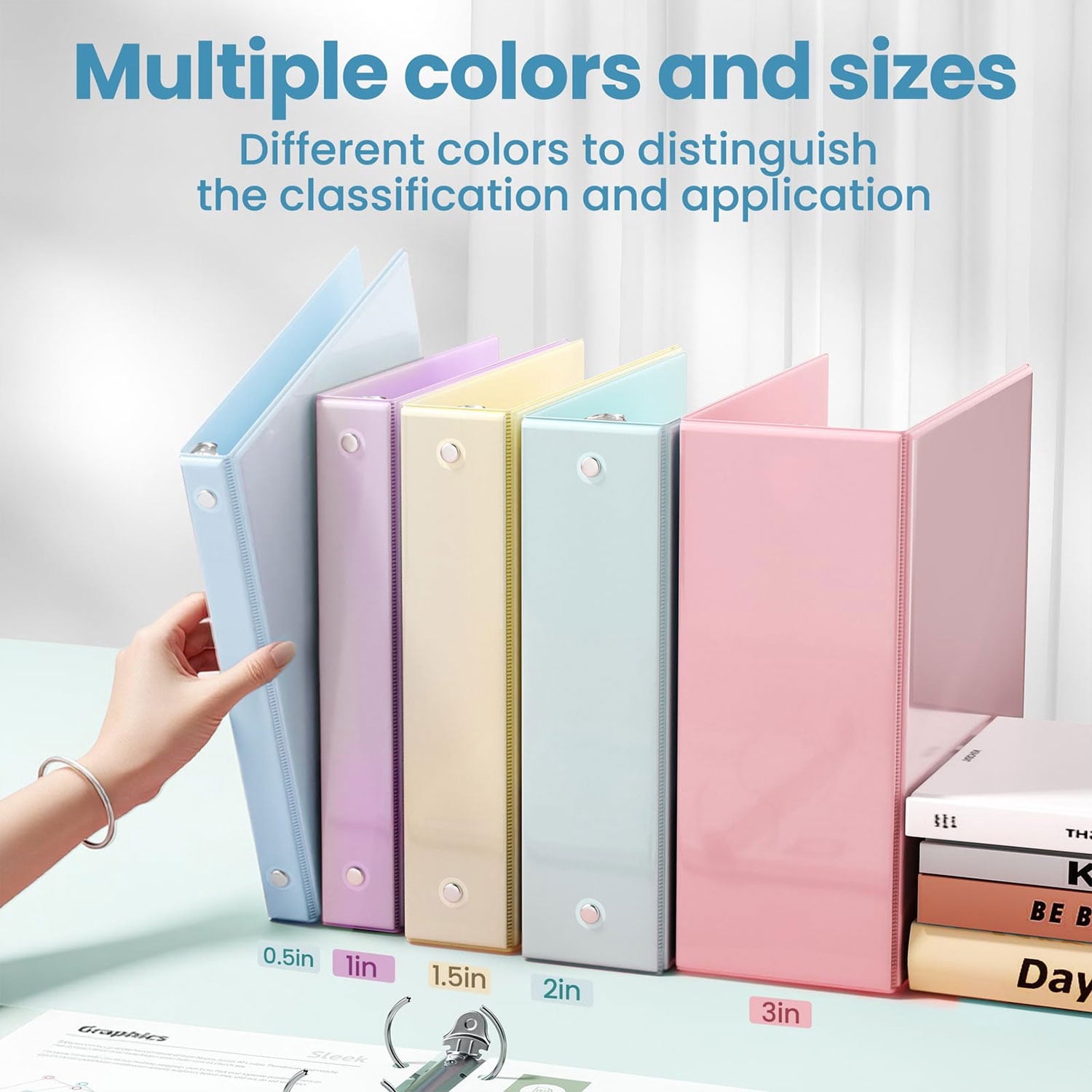3 1.5 Inch Binder View Binder 325 Sheets of Letter Size 8.5 x 11'' Paper for Office School Home Supplies Organizer wi... - Image 6