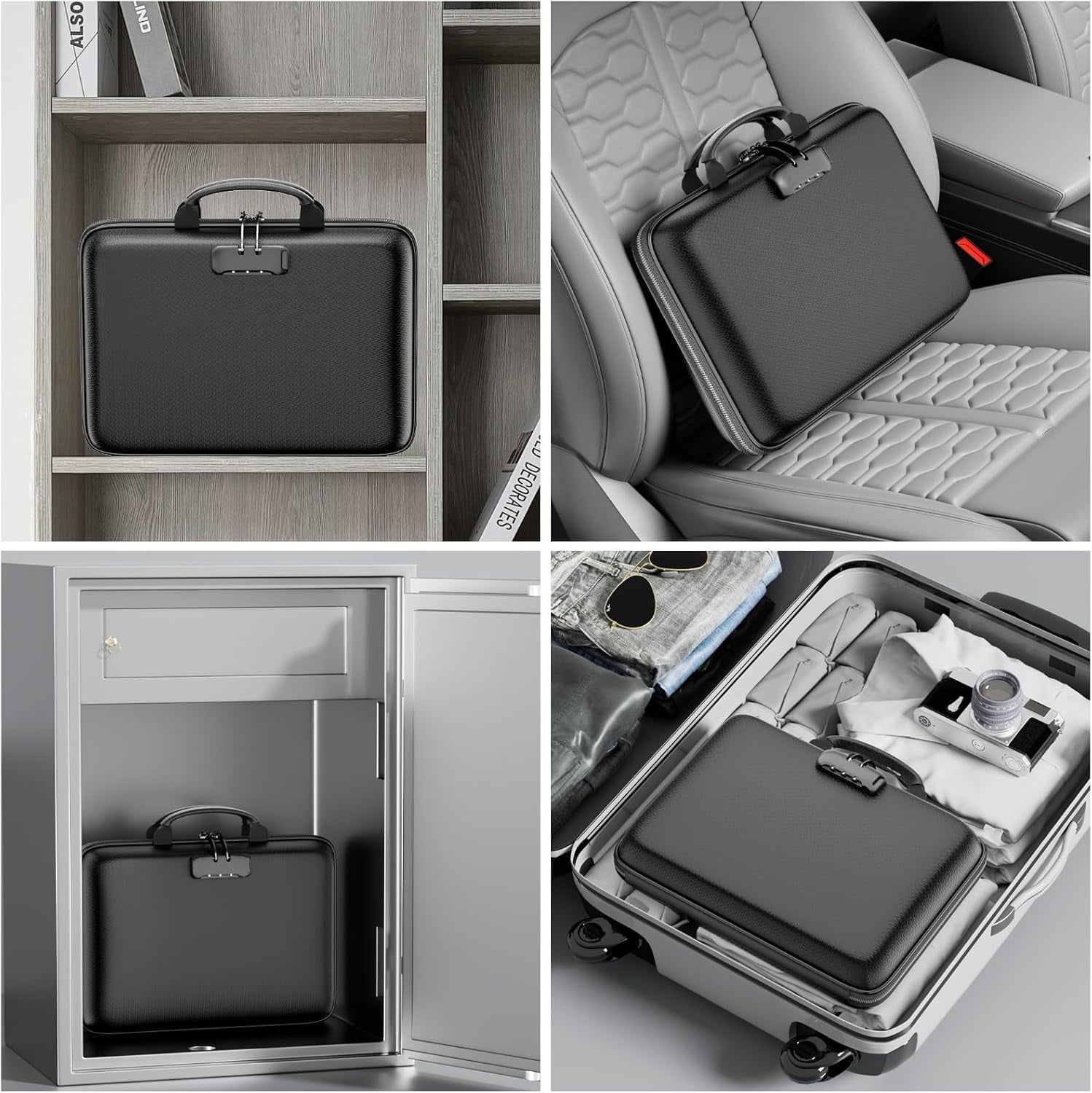 with Lock, Water Resistant Hard-Shell Case with 13 Pocket Accordion Folder, Portable Document for Letter A4 s Laptop ... - Image 6