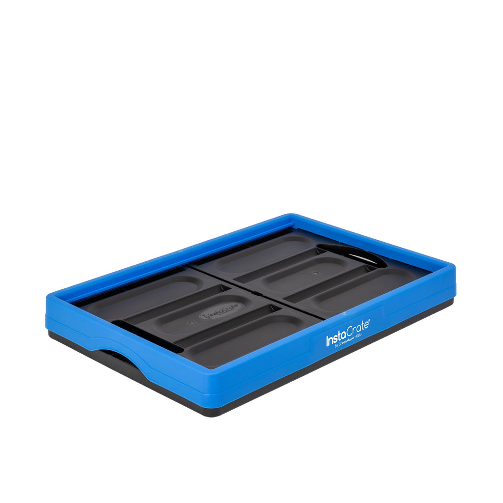 Instacrate 12-Gallon Collapsible Plastic Storage Bin with Handles, Black and Blue - Image 4