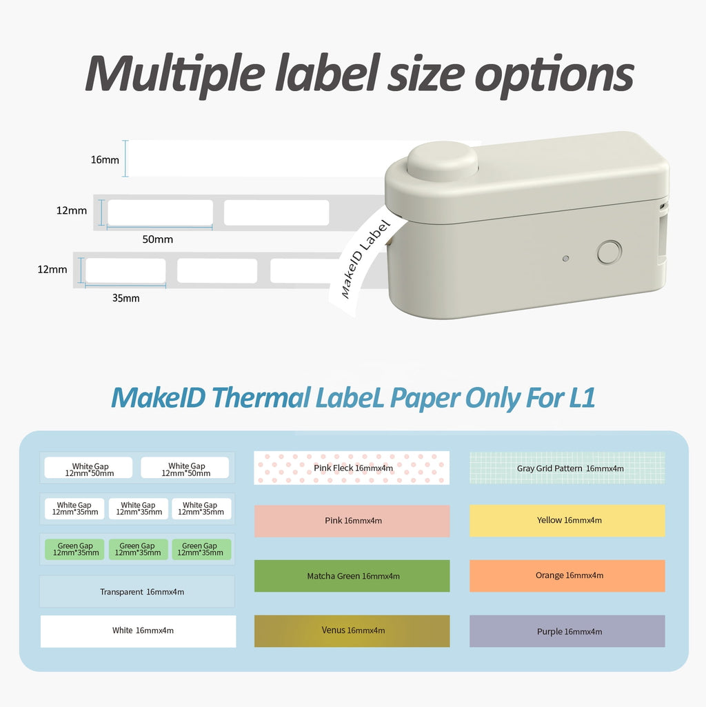 MakeID Label Maker Machine With Tape - Portable & Rechargeable Label Makers With Built-In Cutter, .63" Waterproof Tape - Wireless Label Prin - Image 5