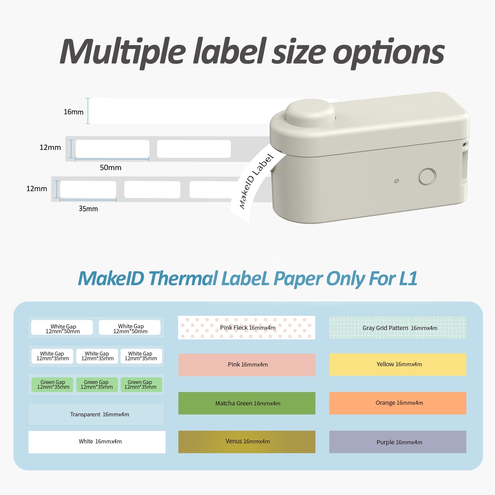 MakeID Label Maker Machine With Tape - Portable & Rechargeable Label Makers With Built-In Cutter, .63" Waterproof Tape - Wireless Label Prin - Image 5