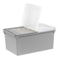 IRIS Split Lid Plastic Storage Bins/ File Boxes 22.8" L x 13.74" W x 10.75" H, Gray, Set of 4 - Image 2