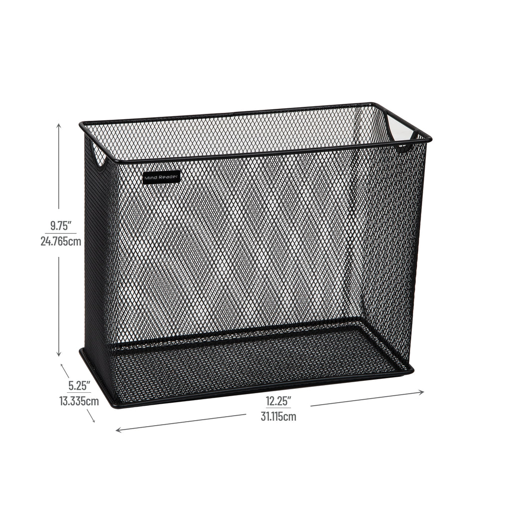 Vertical File Storage, Desktop Organizer, Hanging Files, Office, Metal, Black - Image 3