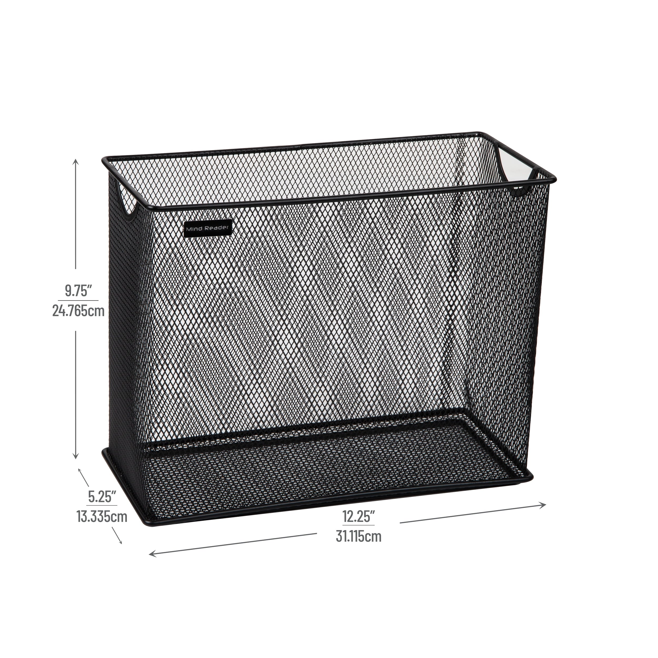 Vertical File Storage, Desktop Organizer, Hanging Files, Office, Metal, Black - Image 3