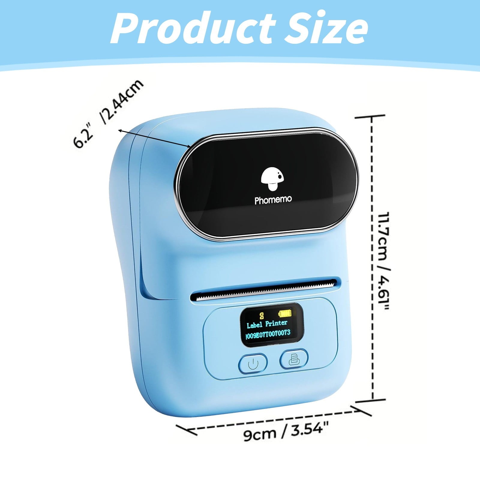 Black Mini Bluetooth Thermal Label Maker - 2 Inch Inkless Barcode Printer | Address/Logo/Clothing Label Tool for Smal... - Image 3