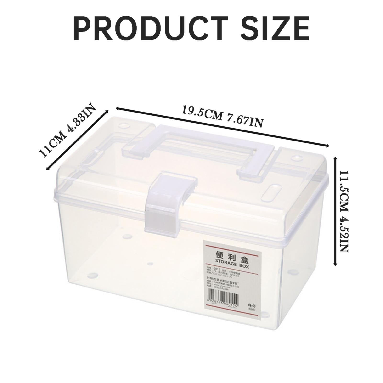 Clear Storage Bins with Lid & Handle,Storage Box Organizing Container,Stackable Small Art & Office Supply Organizer Tote,Medicine Organizer - Image 3