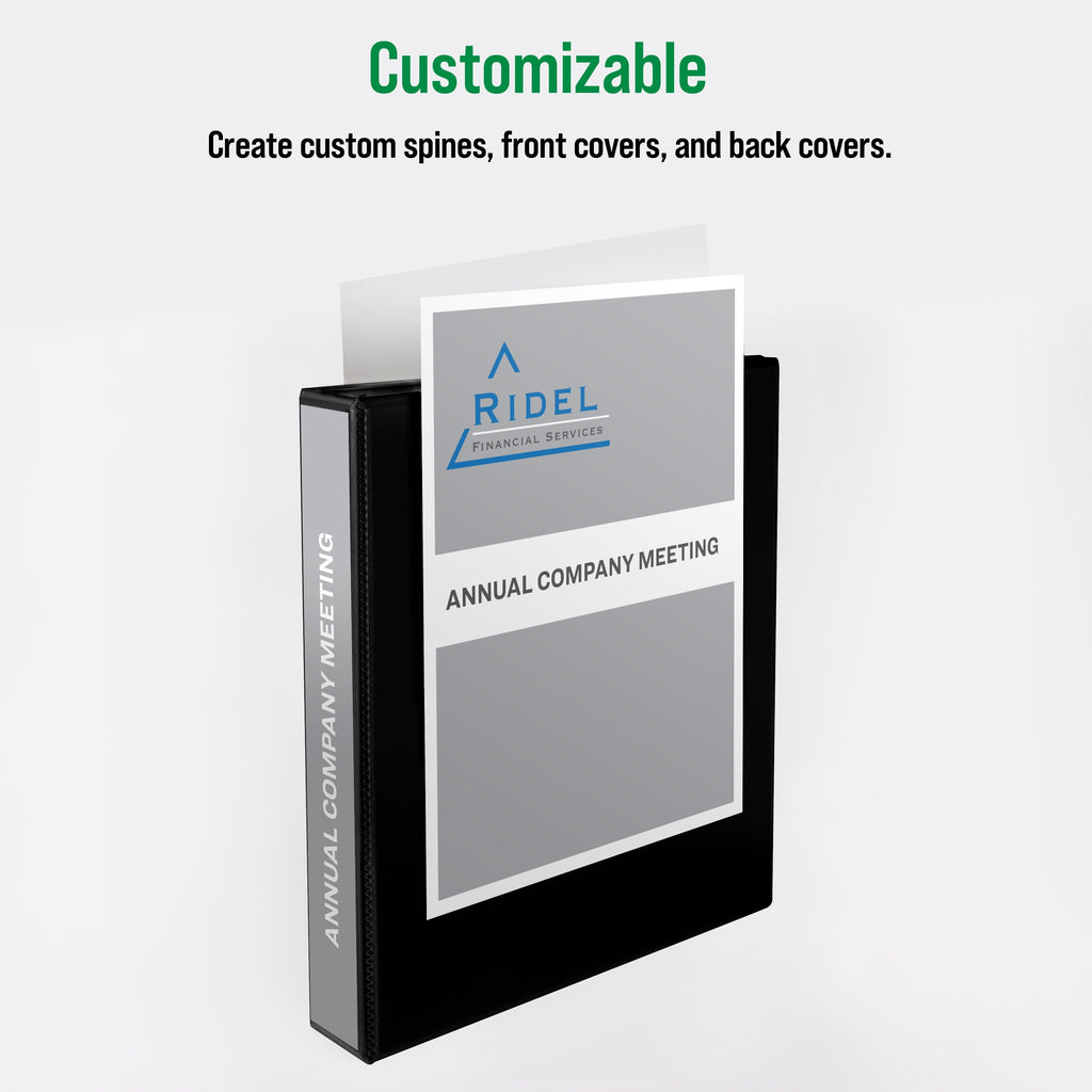 Economy View 3 Ring Binders, 1.5" Round Rings, 2.1" Spine, 275-Sheet Capacity, Black Binders (4-Pack of 03129) - Image 2