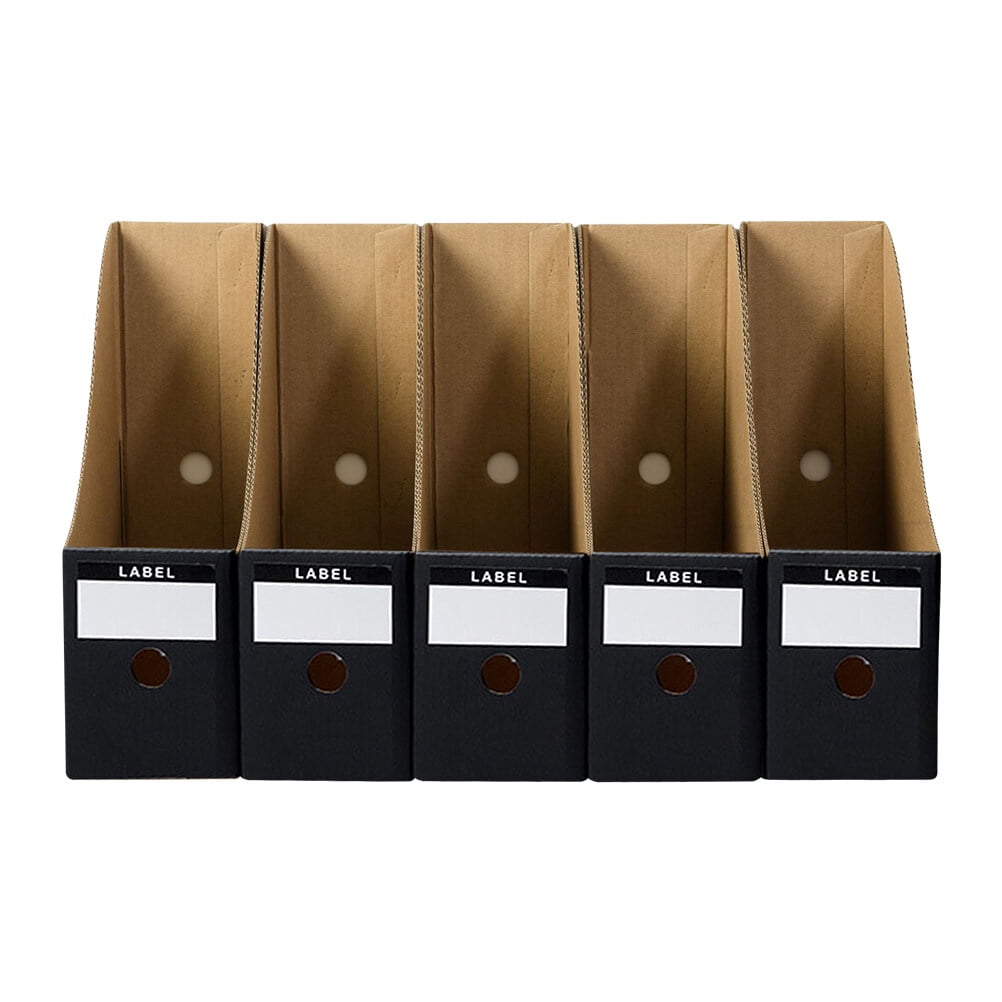 Set of 5 Office File Storage Holders, Magazine Organizers, and Document Storage Boxes for Desk and Workspace Organization - Image 6