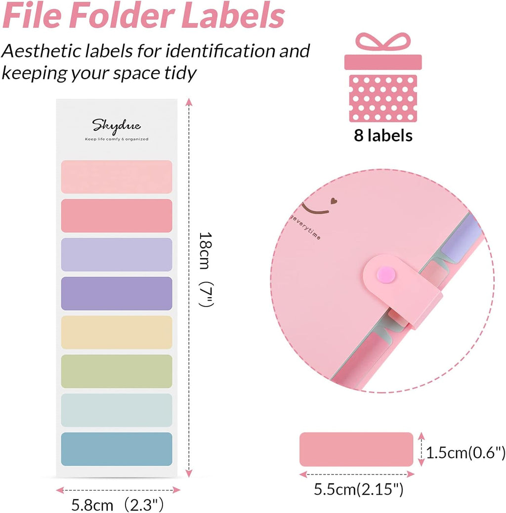 JINGBAO 4 pack Accordion File Organizer, Letter Size, 5 Pocket Expanding File Folder, Cute File Folder with Labels, Portable File Organizer - Image 3